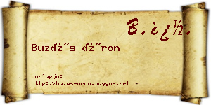 Buzás Áron névjegykártya