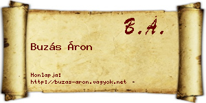 Buzás Áron névjegykártya